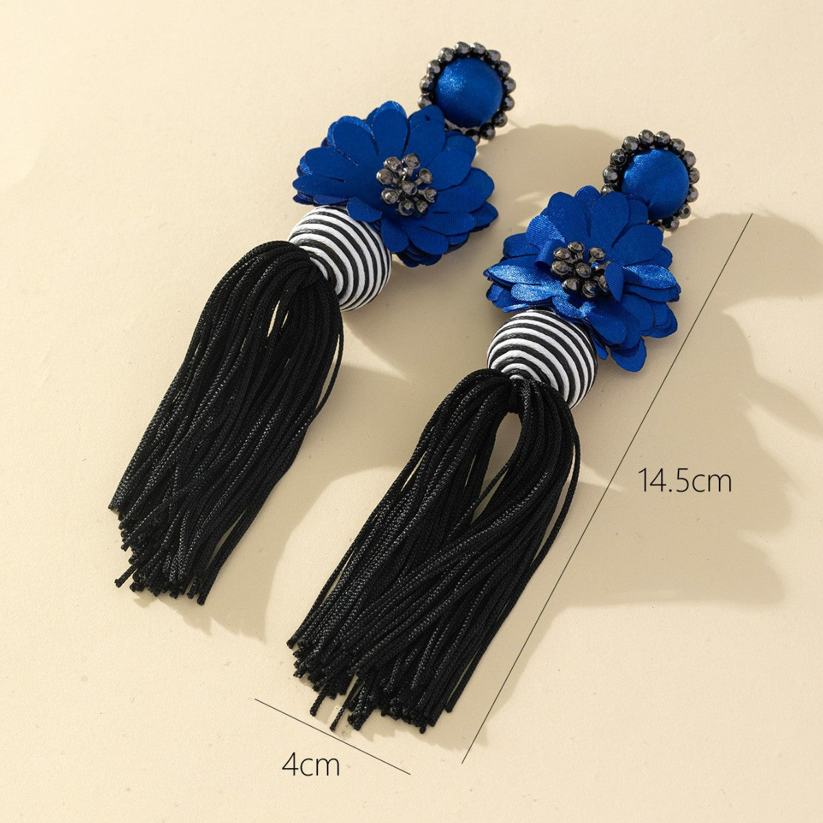 Fashionable Exaggerated Flower Tassel Earrings In Bohemian Ethnic Style