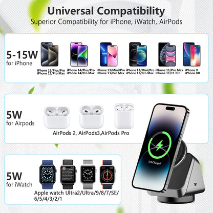 Three-in-one Magsafe Magnetic Wireless Charger Mobile Phone Watch Headset