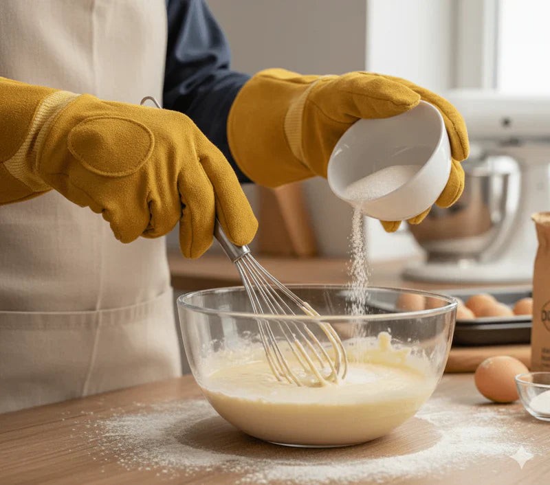 Premium Heat-Resistant Leather Baking Gloves – Heavy Duty Thermal Protection for Oven, Grill &amp; BBQ | قفازات خبز جلدية ممتازة مقاومة للحرارة – حماية حرارية شديدة التحمل للفرن والشواء