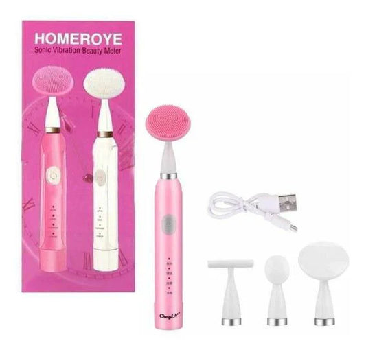 Homeroye 4-in-1 Sonic Vibration Beauty Meter &amp; Facial Cleansing Brush | جهاز هوميروي ٤ في ١ للتنظيف والتدليك بالاهتزاز الصوتي