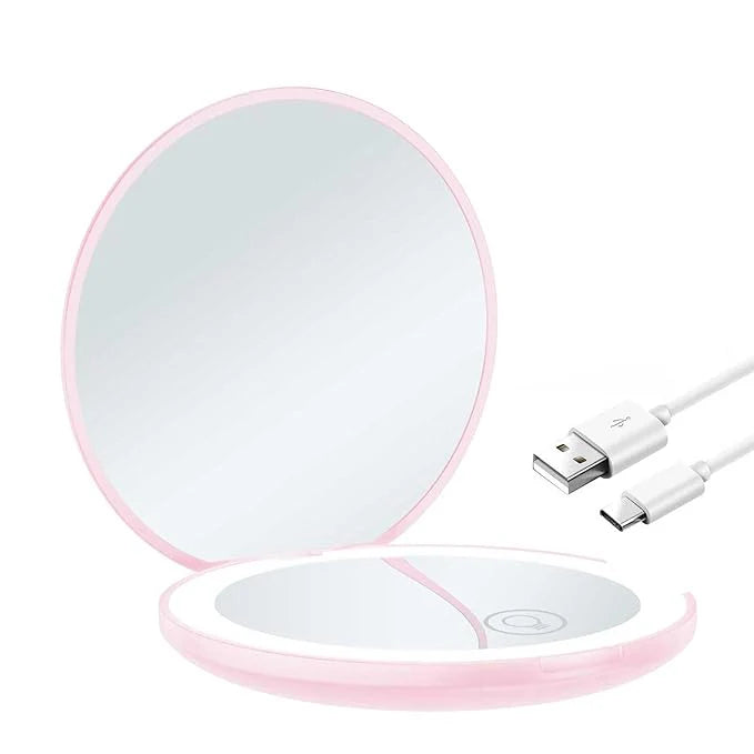 10X ZooM LED Pocket Mirror / 3 Light Modes / USB Rechargeable