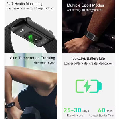 Smart Fitness Tracker Bracelet – 24/7 Health Monitor &amp; 30-Day Battery | سوار اللياقة البدنية الذكي – مراقب صحي ٢٤/٧ وبطارية تدوم ٣٠ يوماً