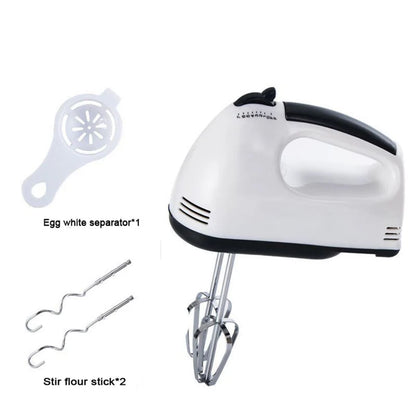 7-Speed Electric Hand Mixer – A versatile kitchen tool with stainless steel attachments and 150–200W power, perfect for baking and everyday mixing needs.