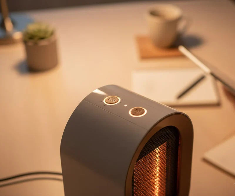 Portable Electric Desktop Air Heater – Fast Heating Silent Ceramic Fan for Home &amp; Office | سخان الهواء الكهربائي المكتبي المحمول – مروحة سيراميك سريعة التسخين وهادئة للمنزل والمكتب